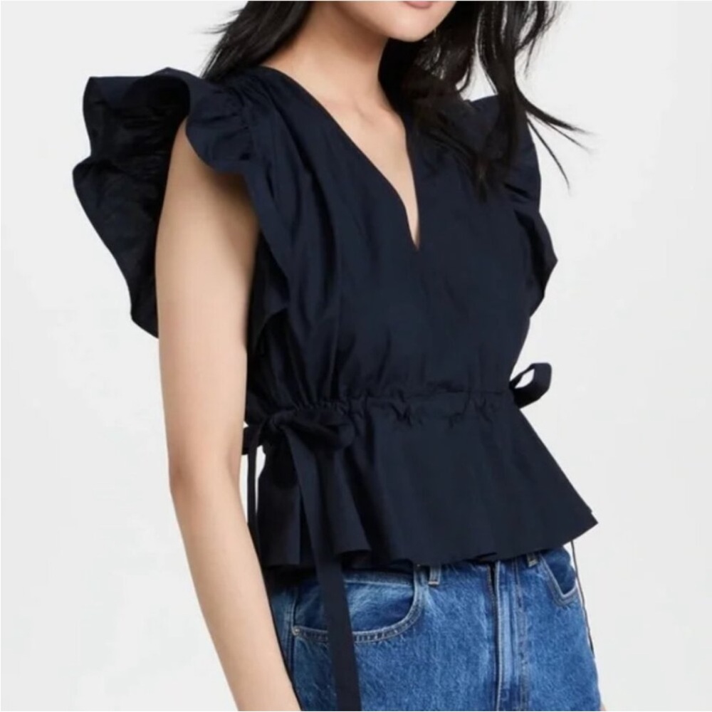 Ulla Johnson Black Ruffle Sleeve Blouse